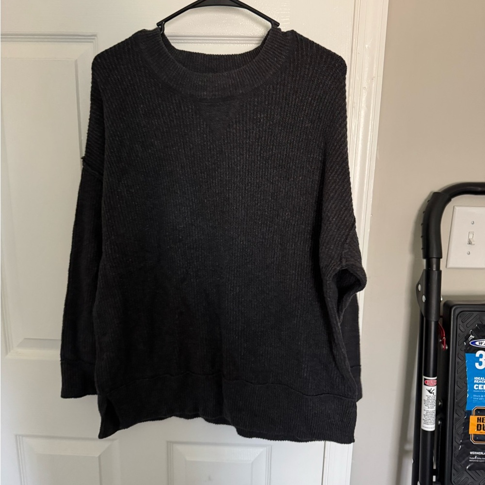 Aerie Charcoal Crew Neck Sweater